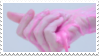 hand holding pink slime