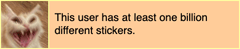 this user has at least one billion different stickers