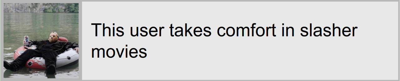 this user takes comfort in slasher movies