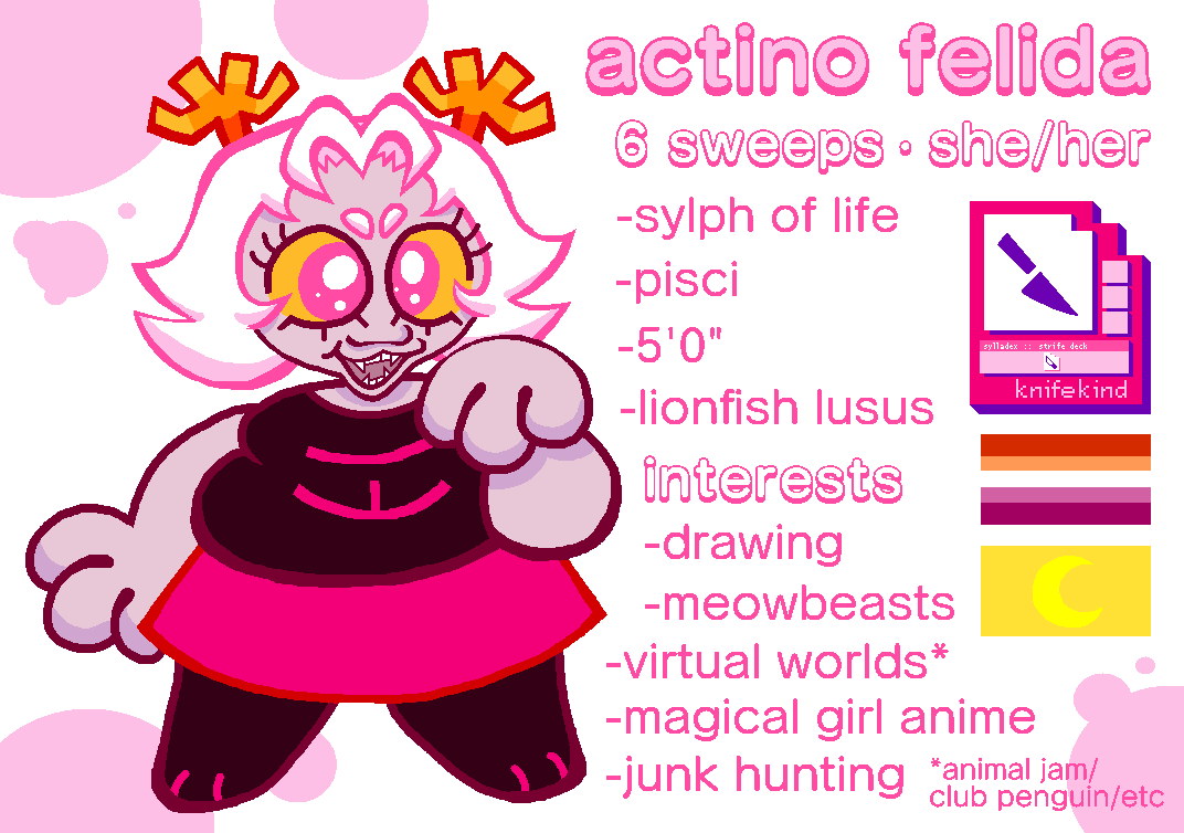refsheet of actino felida