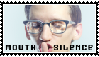stamp with the text "mouth silence"