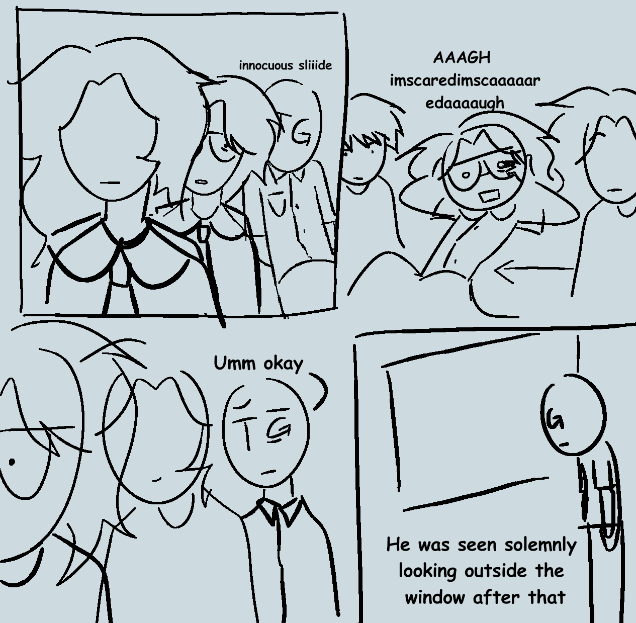 blue 4 panel comic depicting me rejecting some guy