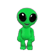 Green alien dancing