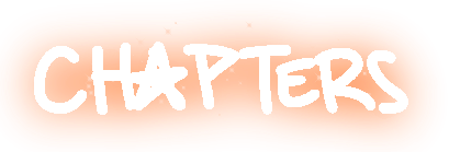 white text reading 'chapters' with an orange glow effect and a star replacing the a.