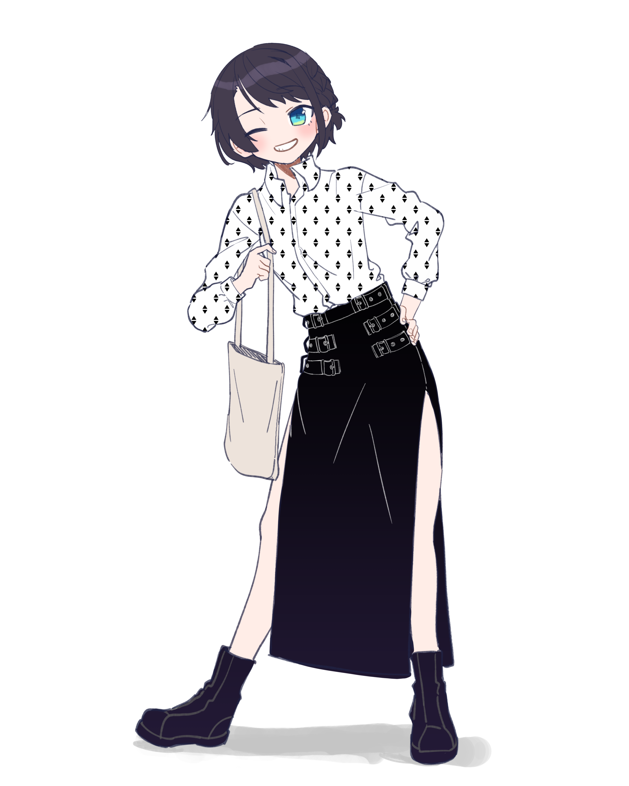 long slit dress and boot