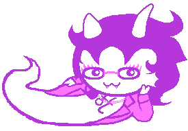 fefetasprite from homestuck laying down on her side