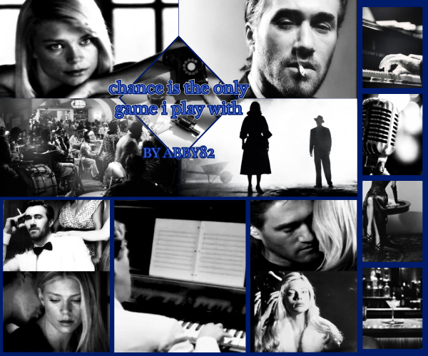 moodboard with black and white images of Nikita and Michael