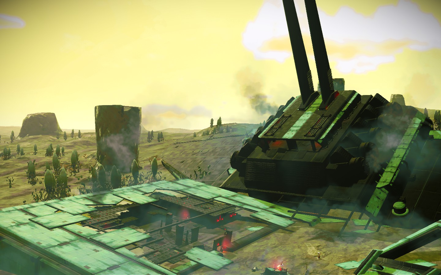 ingame screenshot; crashed freighter