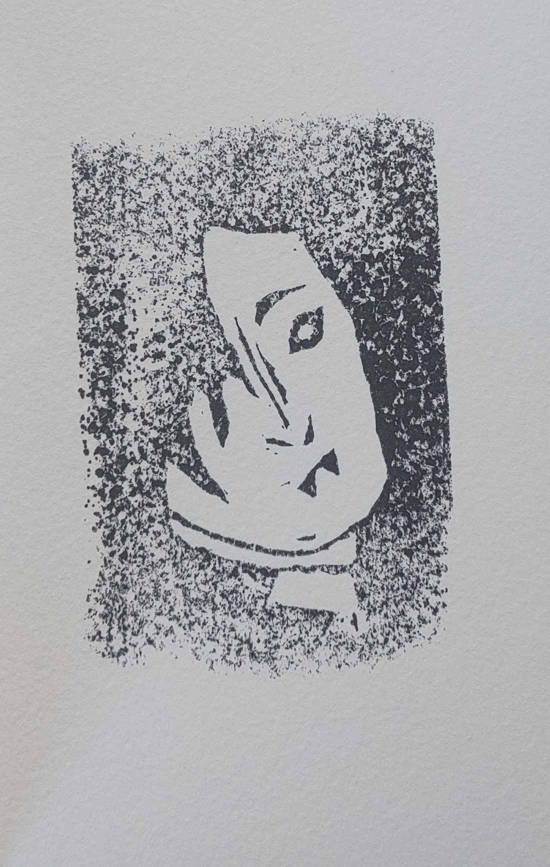 A patchy ink print of Matty.