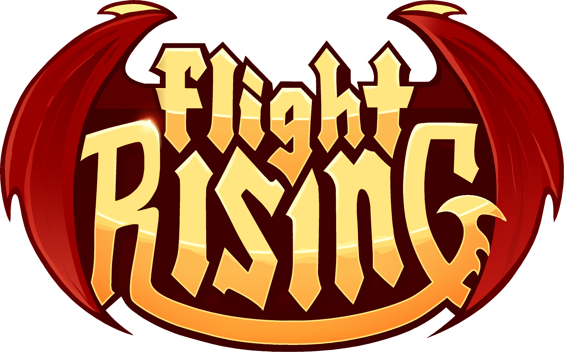 The Flight Rising logo. It says Flight Rising in big lettering with dragon wings coming out of both sides. The tail of the R curves into a dragon tail