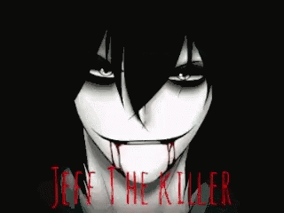 A STATIC GIF OF AN IMAGE OF JEFF THE KILLER GLITCHING OVER AND OVER. THE TEXT AT THE BOTTOM READS 'JEFF THE KILLER'.