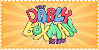 a stamp of the darly boxman show's logo