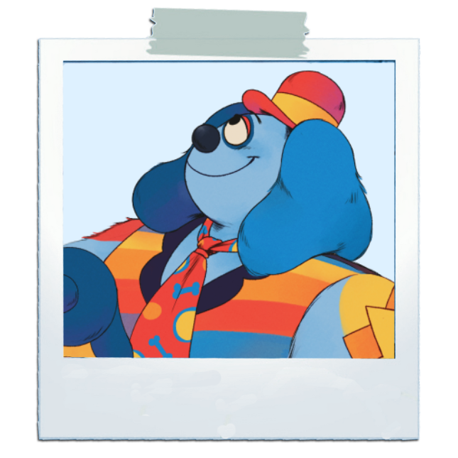 This sidebar is lined with polaroids of Barnaby.