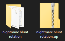 a folder and zip folder named nightmare blunt rotation