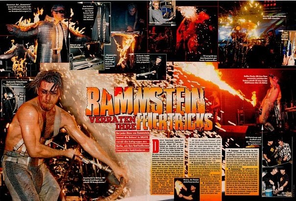 low quality 600px image of a Rammstein Bravo magazine page where nothing is visually decipherable