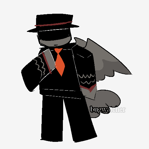robloxian with fedora and suit