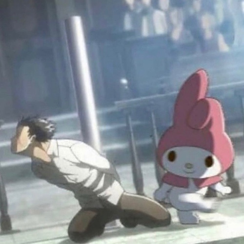 My Melody kicking that guy from AOT