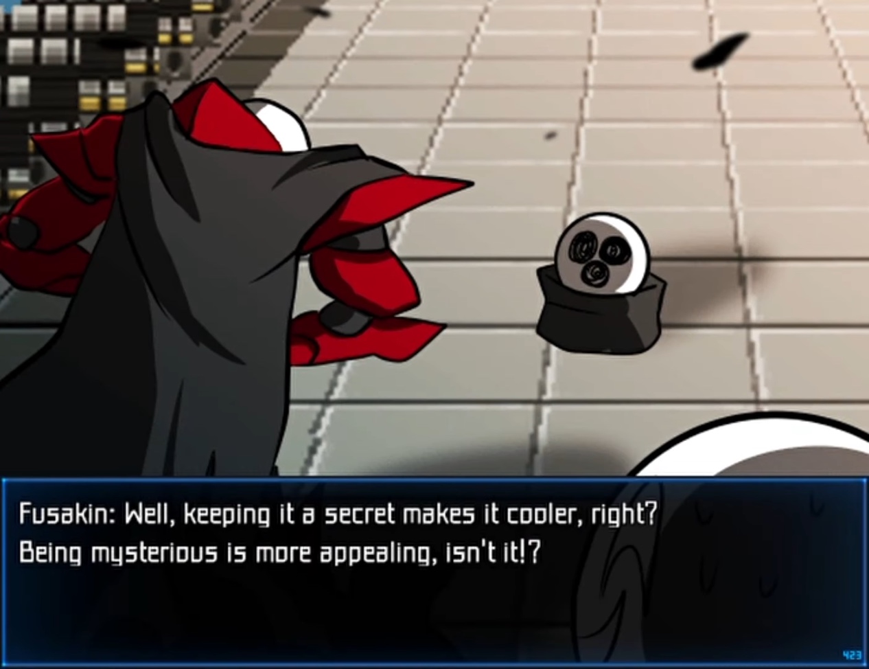 Fusakin: Well, keeping it a secret makes it cooler, right? Being mysterious is more appealing, isn't it!?