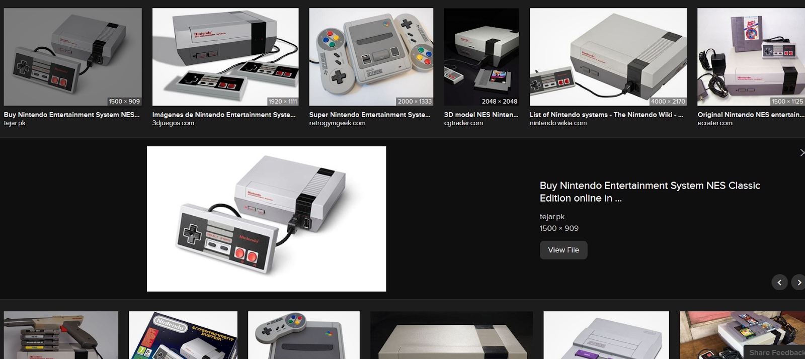A Google Image search for the Nintendo Entertainment System.