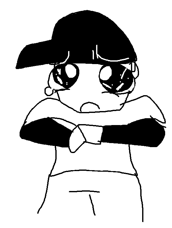 the batter doing a sady frowny face