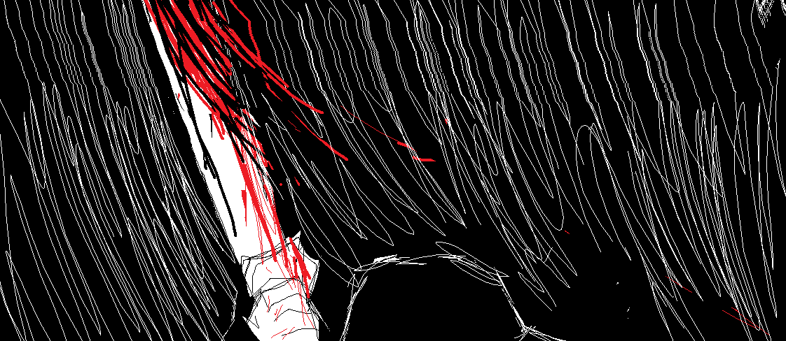 The Batter raises his bloodied bat over his head.