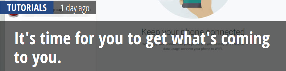The header now says "It's time for you to get what's coming to you."