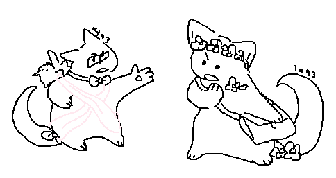 an mspaint doodle of milo and valley arguing