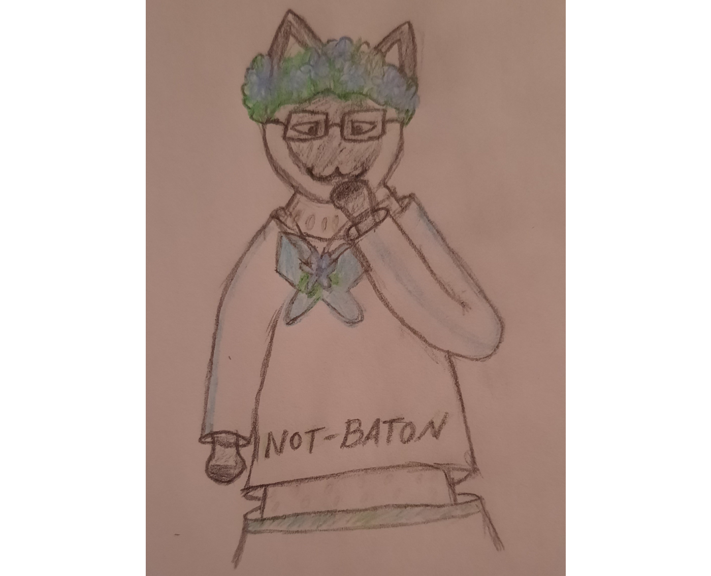 a traditional drawing of not-baton
