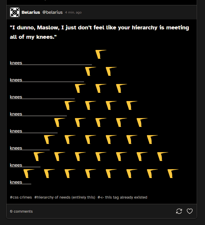 a column of knee emojis making up an knee pyramid