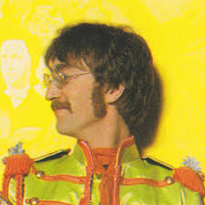 Image depicts John Lennon in the SGT. Peppers outfit, he is wearing a Green WW1 Military Marching Band outfit