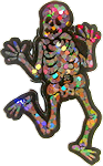 whimsical glitter skeleton