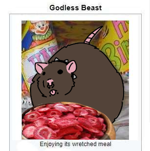 godless beast enjoying its wretched meal