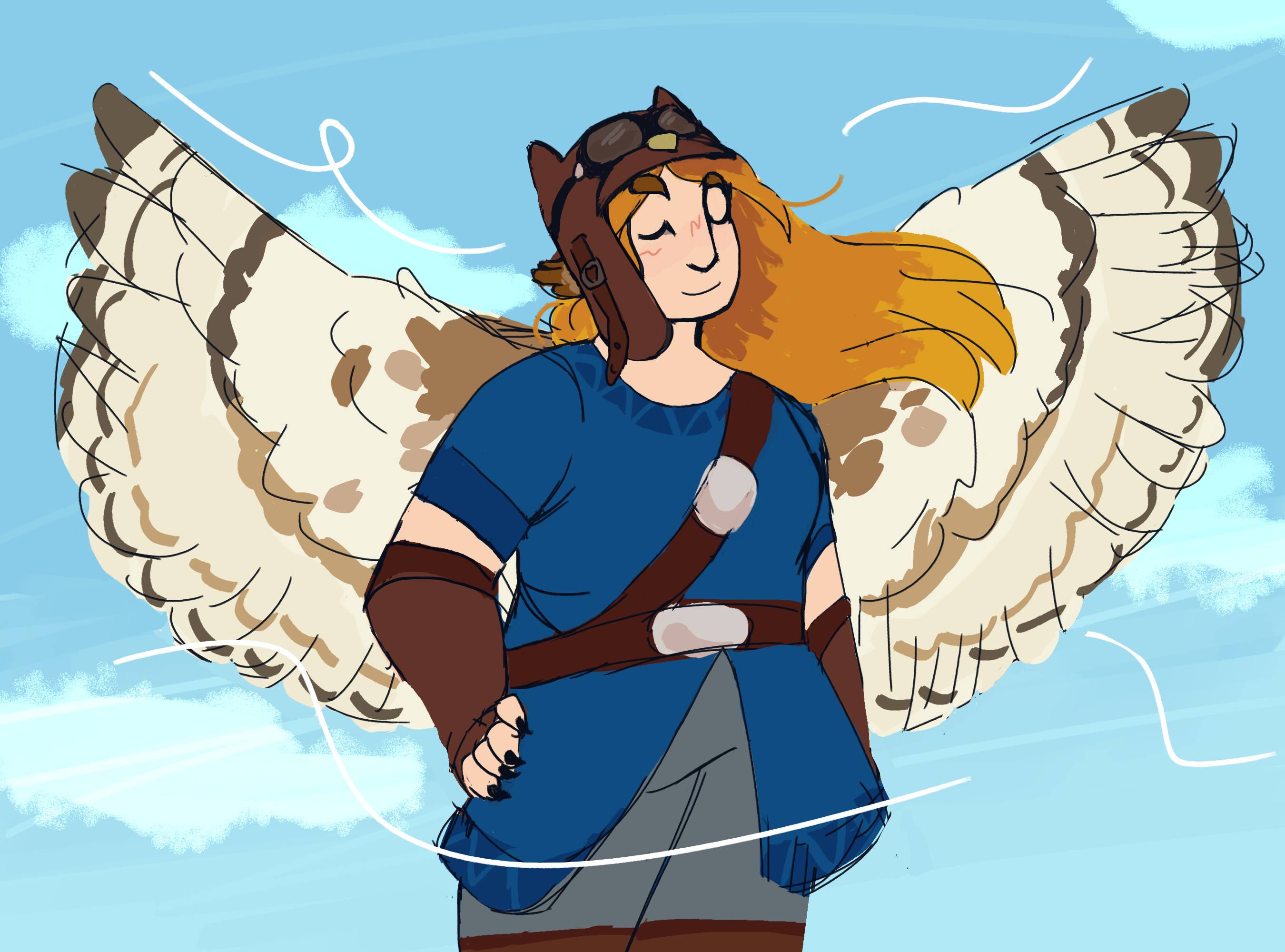 (day 2: wind) i got too lazy to clean up her wings