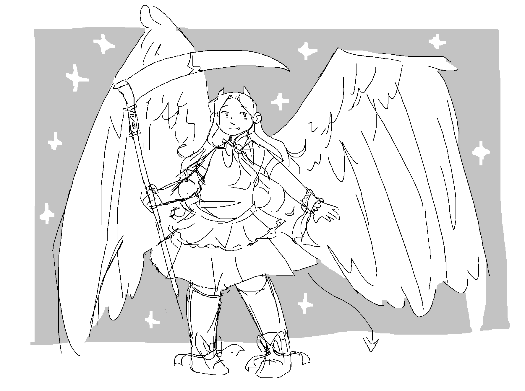 2/10/2024 shitty doodle of myself as a magical girl 4 funsies
