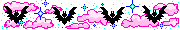 Gif of bats flying acting as a diviter between sidebar images