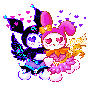 Nox and Aura as Kuromi and Mymelo