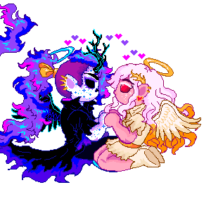 Aura and Nox kissing