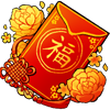 A Chinese New Year hongbao badge.
