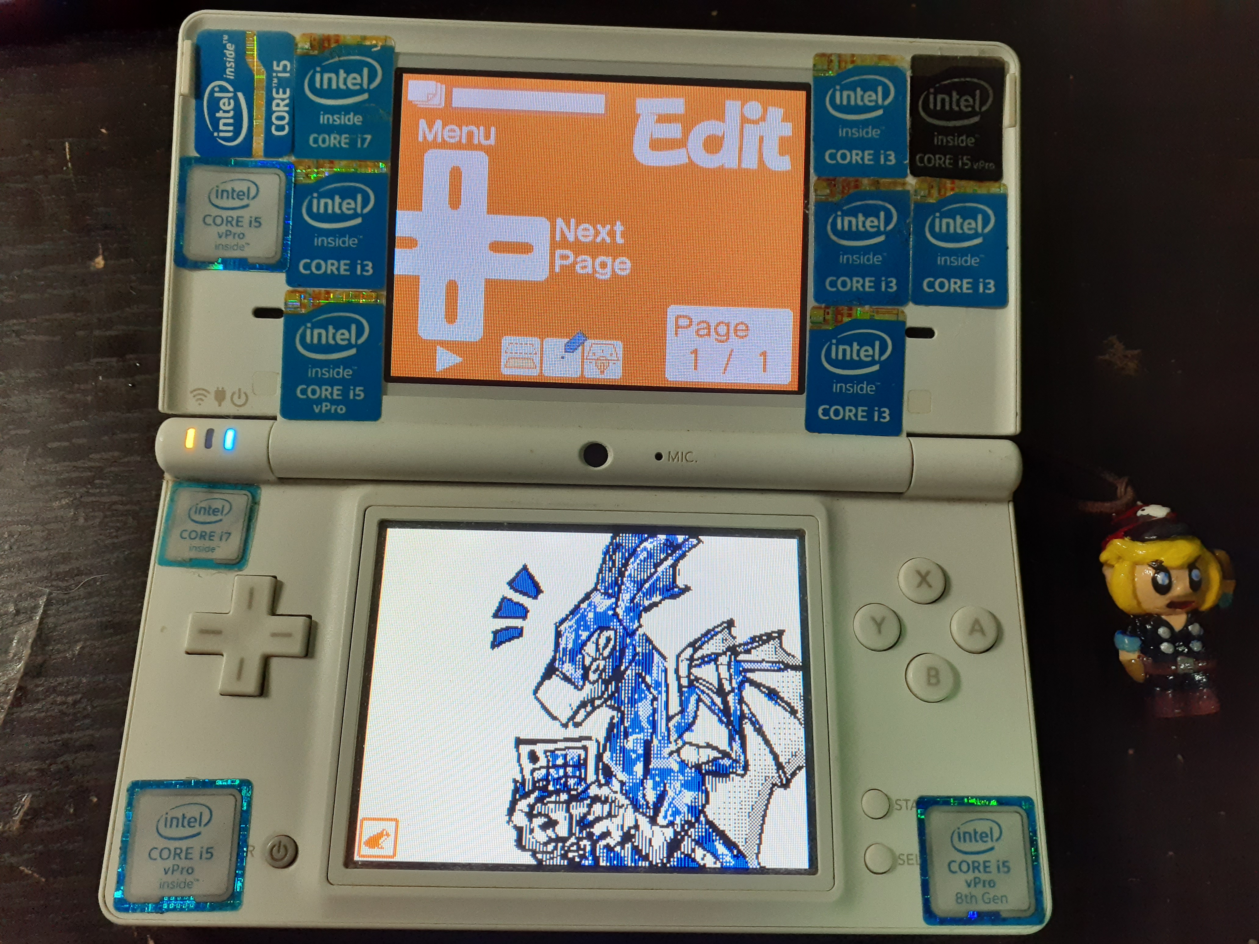 flipnote studio halfbody of int playing the DSi its based off