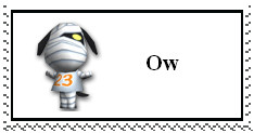 Lucky from Animal Crossing saying 'Ow'