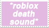 White text reading 'roblox oof sound' on a pale lilac background