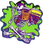 skeleton reading Goosebumps