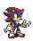 gif of shadow the hedgehog in an idling pose