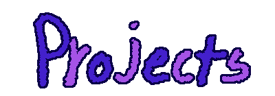 the word 'projects' drawn in purple & pink