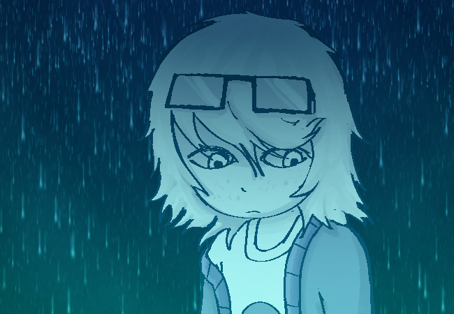 Sad Linx in Rain