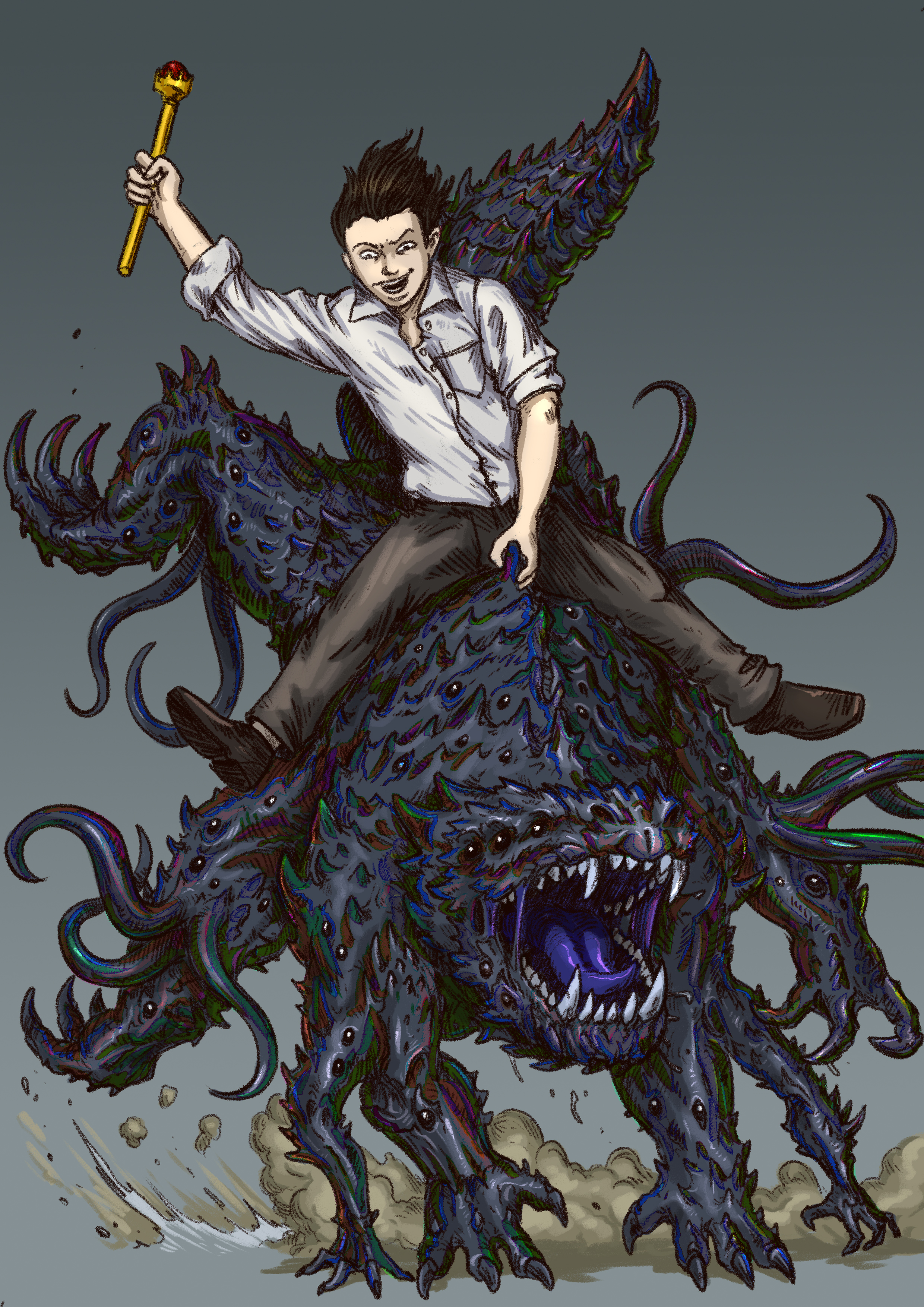 A man on his rightful mount. 