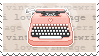 pink typewriter stamp