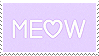 purple MEOW stamp