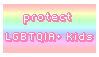 'protect LGBTQIA+ kids' stamp
