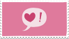 heart in a speech bubble stamp